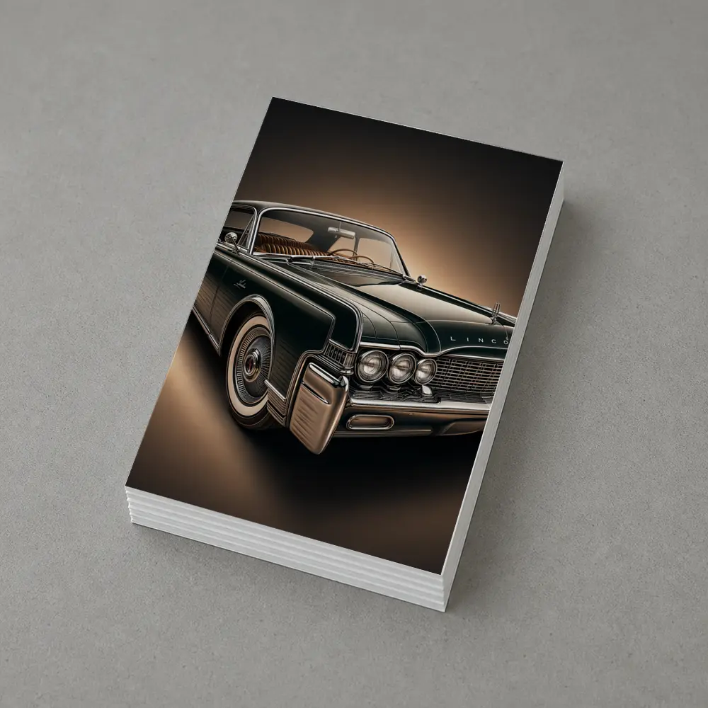 Lincoln Continental Classic Car Dark Background – Postcards