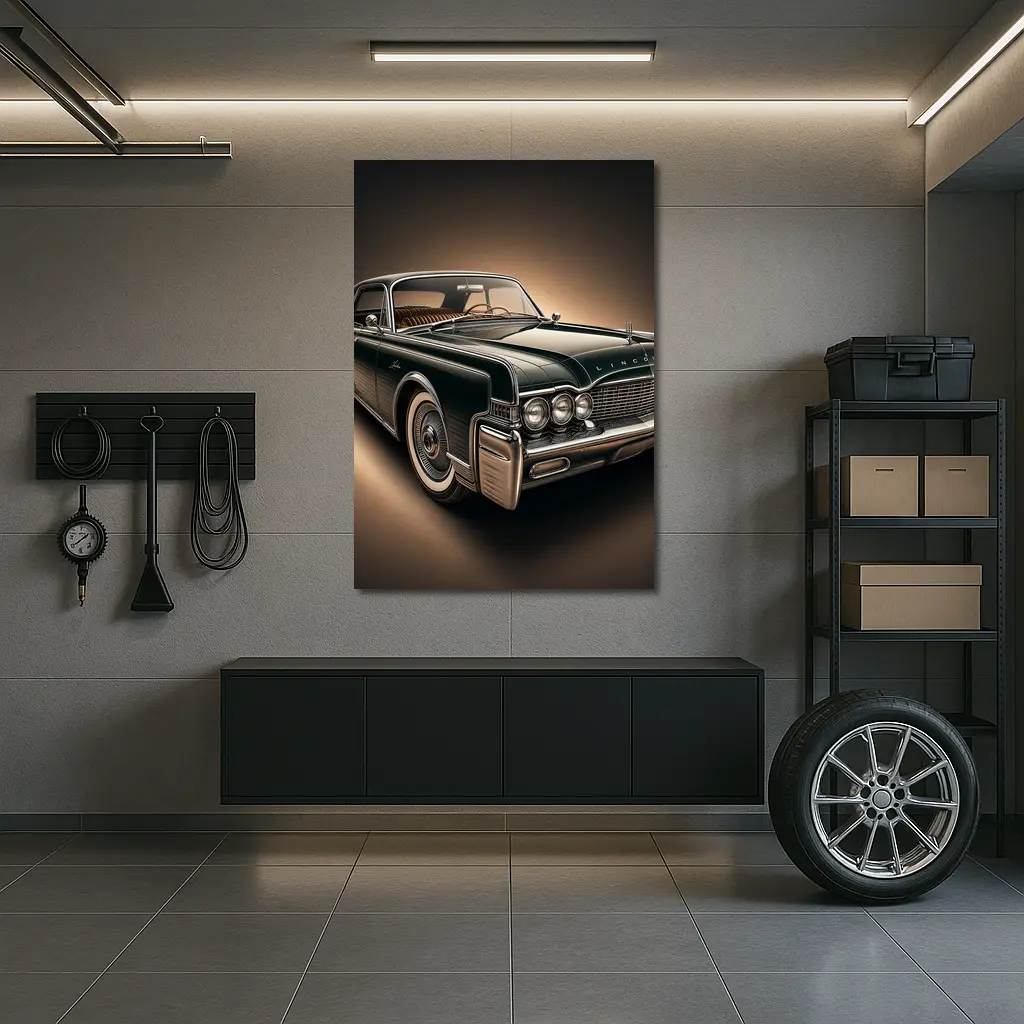 Lincoln Continental Classic Car Dark Background – Wall Art
