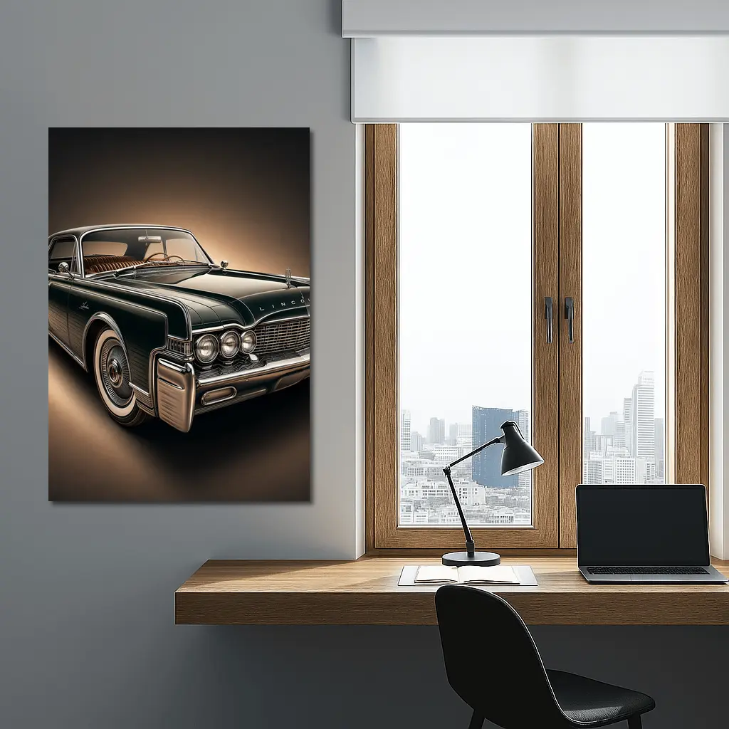 Lincoln Continental Classic Car Dark Background – Wall Art