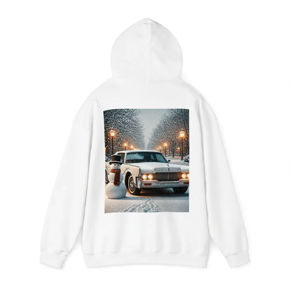 Lincoln Continental Classic Car Snowy Winter Scene – Hoodies