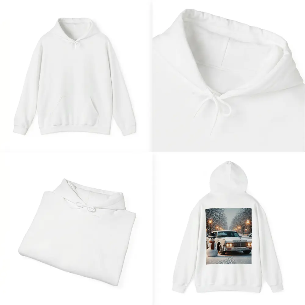 Lincoln Continental Classic Car Snowy Winter Scene – Hoodies
