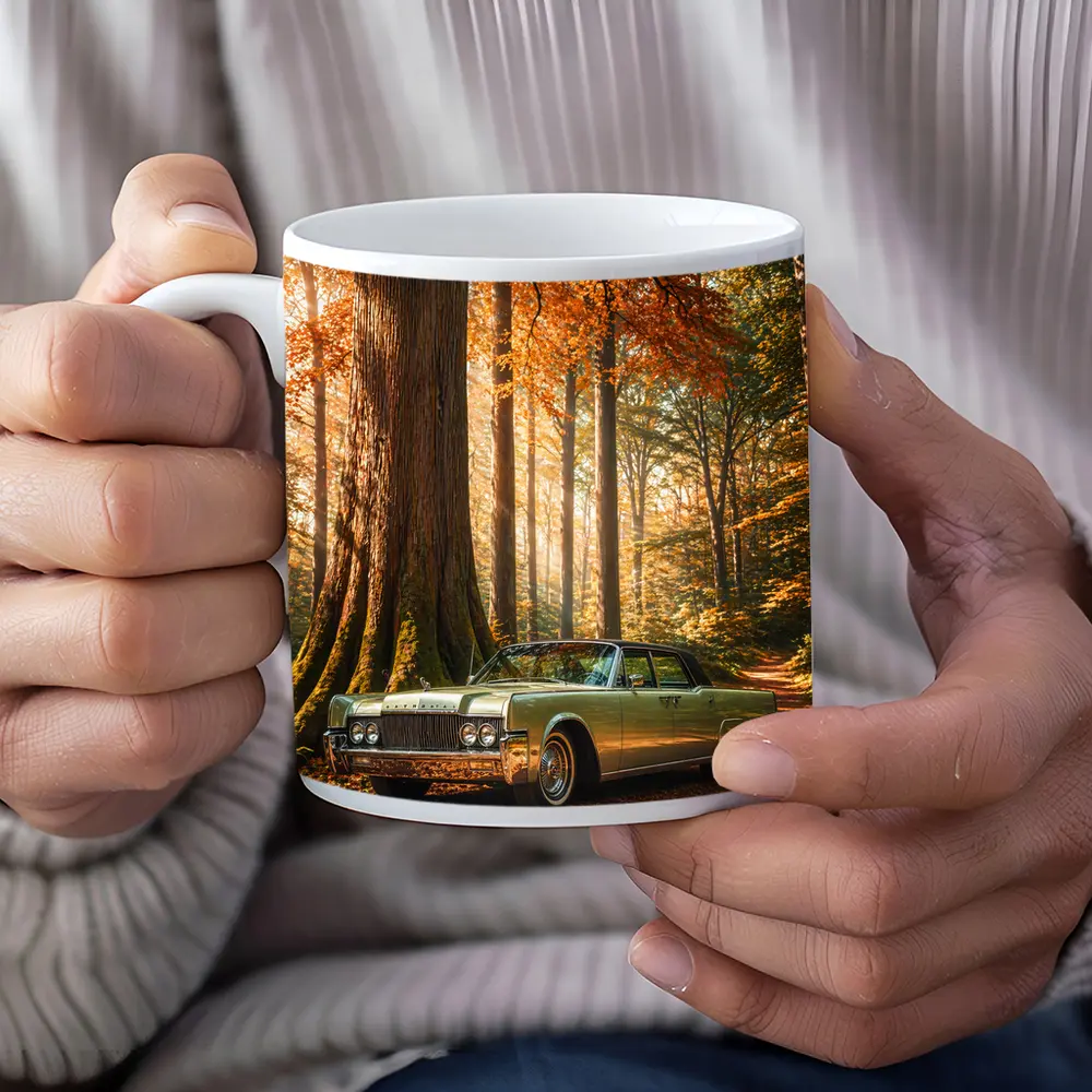 Lincoln Continental Classic Car Autumn Forest – Mugs