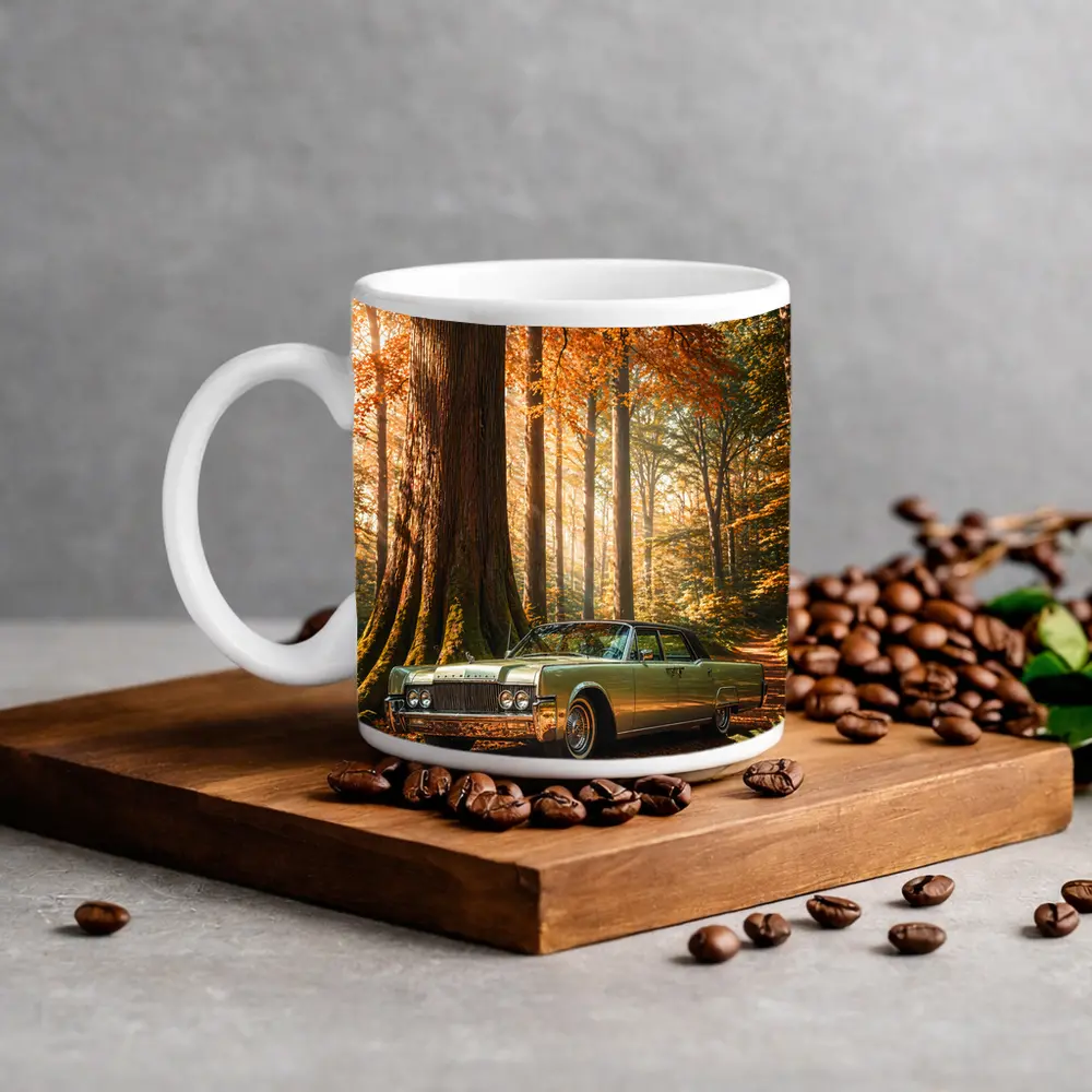 Lincoln Continental Classic Car Autumn Forest – Mugs