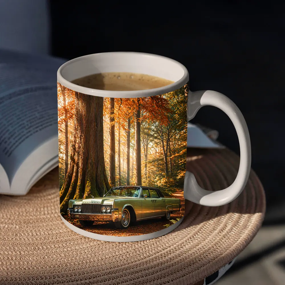 Lincoln Continental Classic Car Autumn Forest – Mugs
