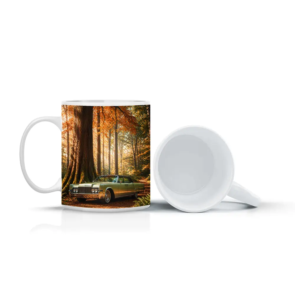 Lincoln Continental Classic Car Autumn Forest – Mugs