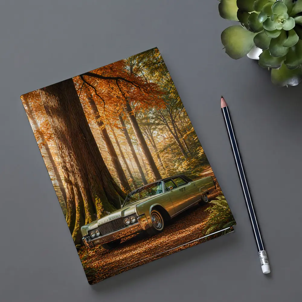 Lincoln Continental Classic Car Autumn Forest – Notebooks