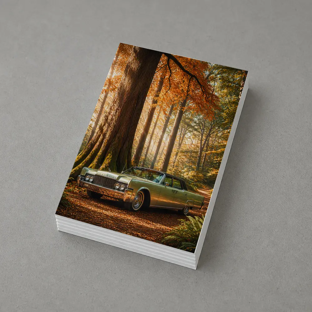 Lincoln Continental Classic Car Autumn Forest – Postcards
