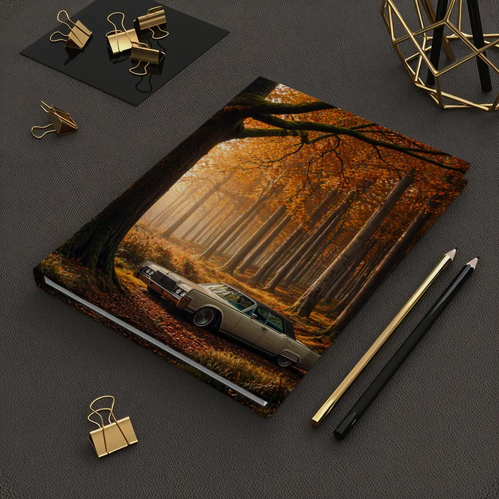 Lincoln Continental Parked In Autumn Forest – Notebooks