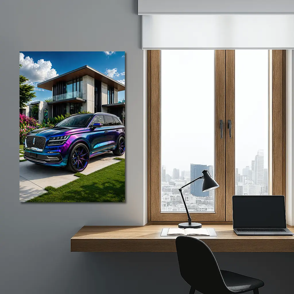 Lincoln Corsair Iridescent Purple Blue Modern Home – Wall Art