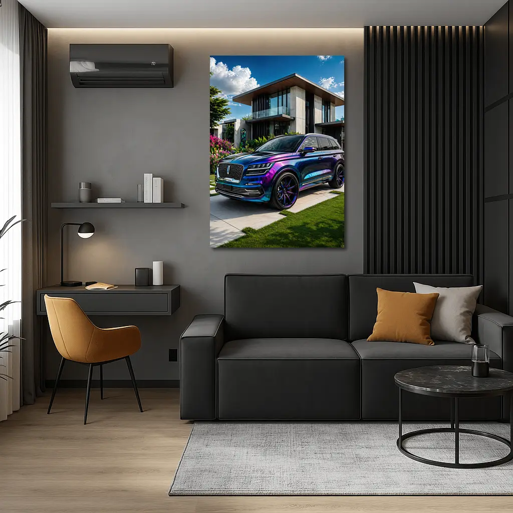 Lincoln Corsair Iridescent Purple Blue Modern Home – Wall Art
