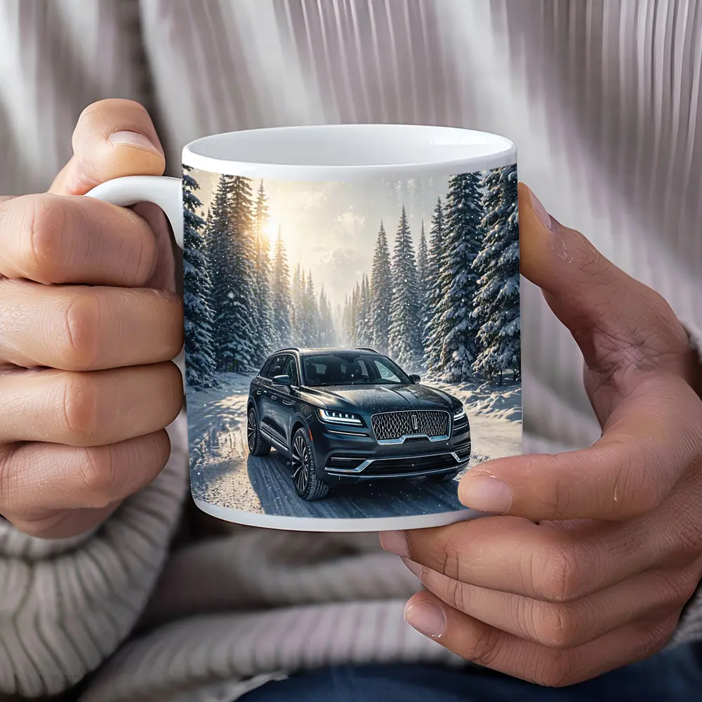 Lincoln Corsair SUV Snowy Winter Forest Drive – Mugs