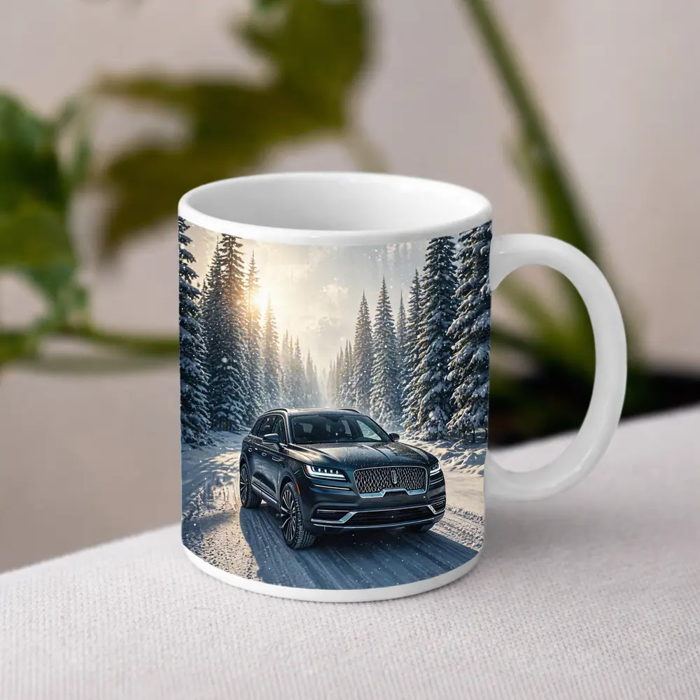 Lincoln Corsair SUV Snowy Winter Forest Drive – Mugs
