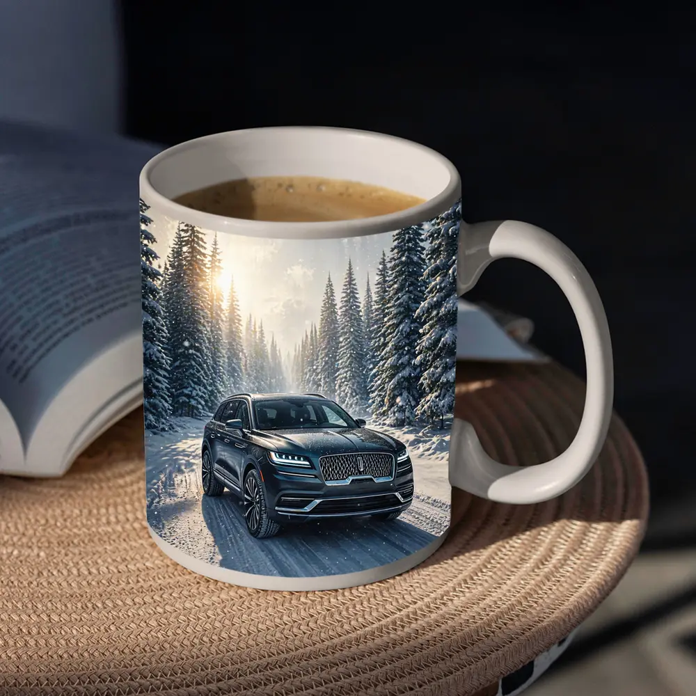 Lincoln Corsair SUV Snowy Winter Forest Drive – Mugs
