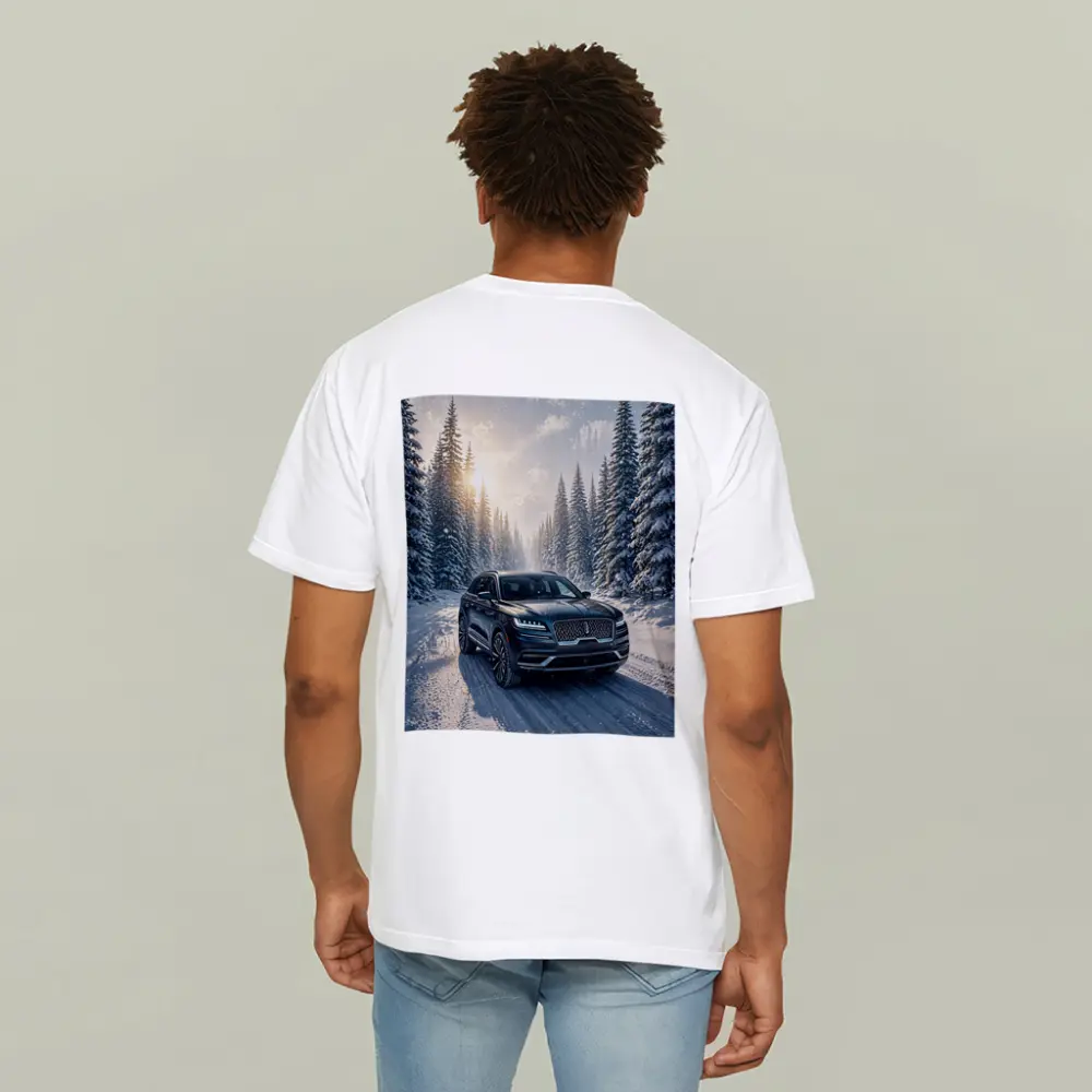 Lincoln Corsair SUV Snowy Winter Forest Drive – T-Shirts