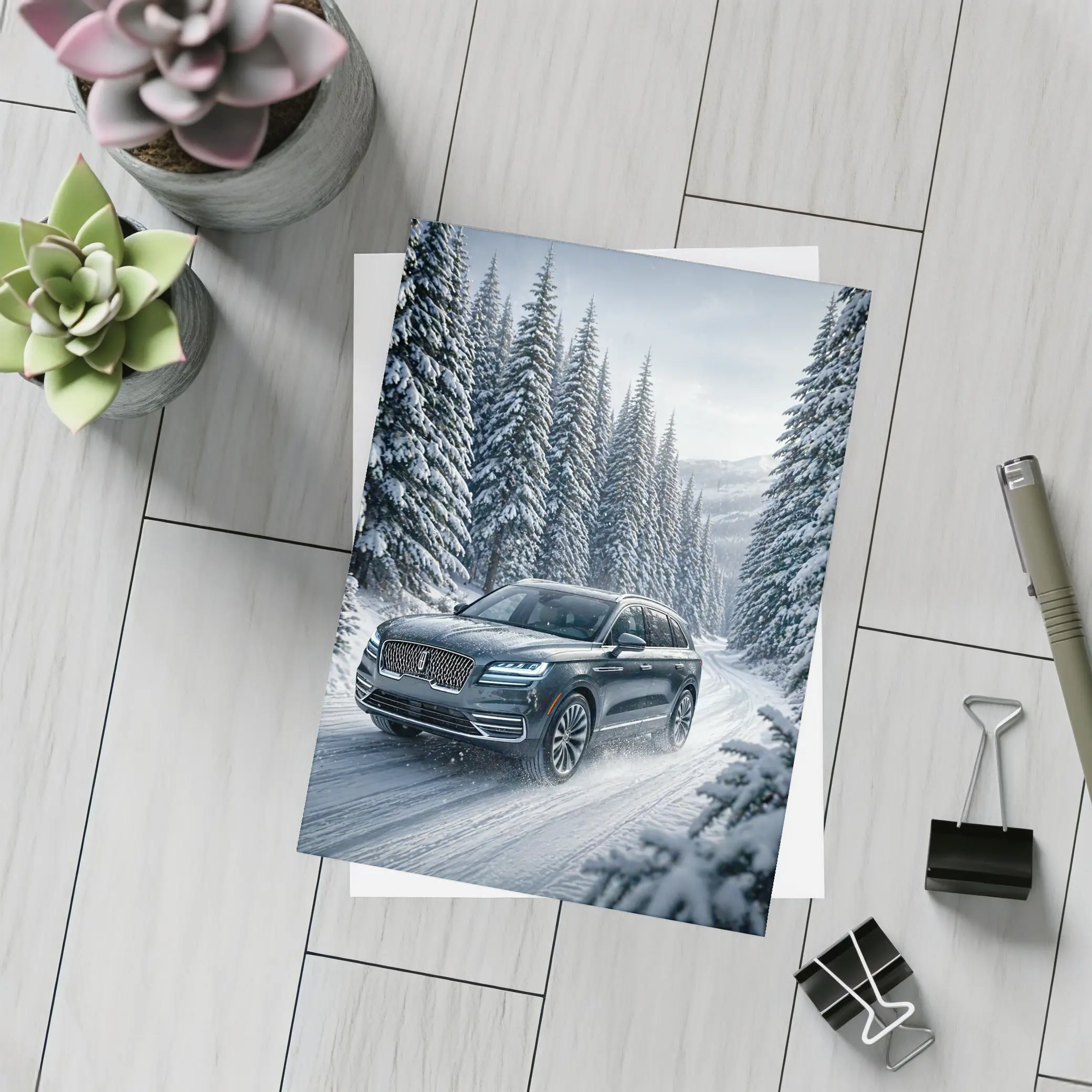 Lincoln Corsair SUV Snowy Forest Drive – Postcards