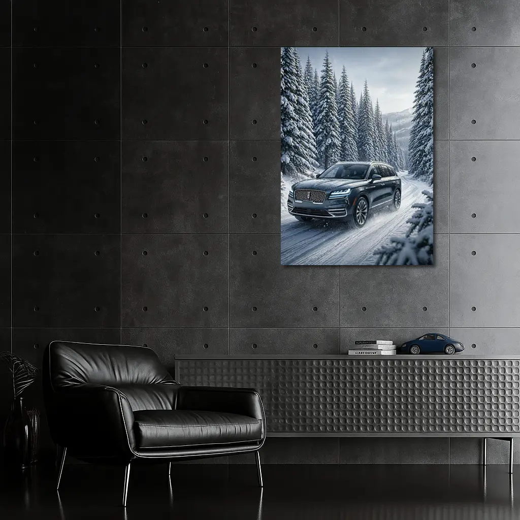 Lincoln Corsair SUV Snowy Forest Drive – Wall Art
