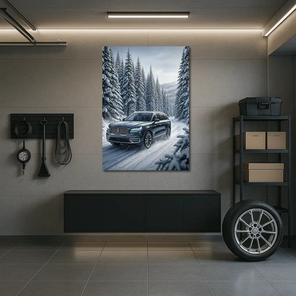Lincoln Corsair SUV Snowy Forest Drive – Wall Art