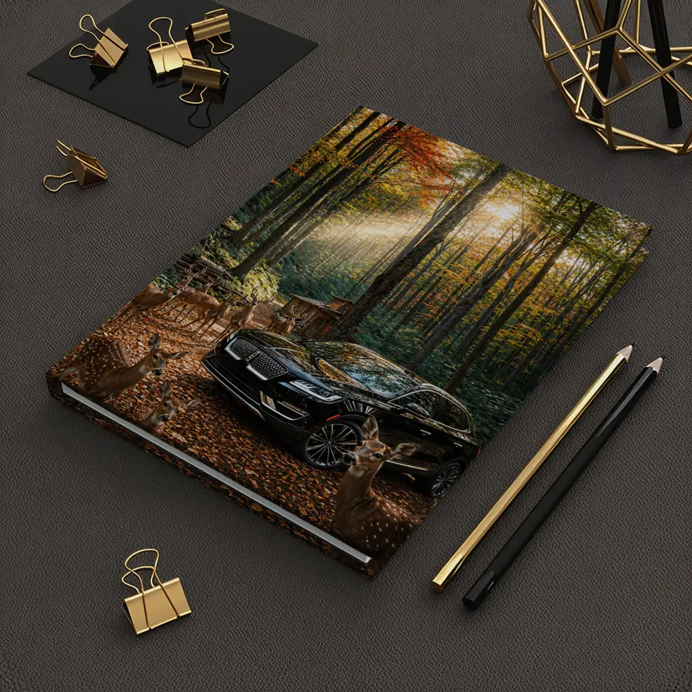 Lincoln MKC Black SUV Autumn Forest Deer – Notebooks