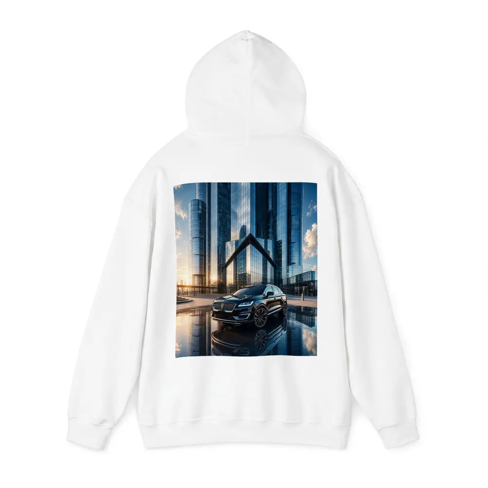 Lincoln MKC SUV Glass Buildings Sunset – Hoodies