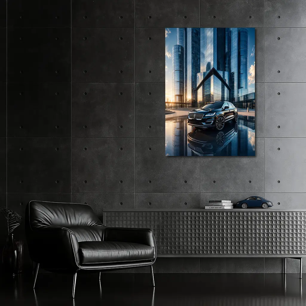 Lincoln MKC SUV Glass Buildings Sunset – Wall Art