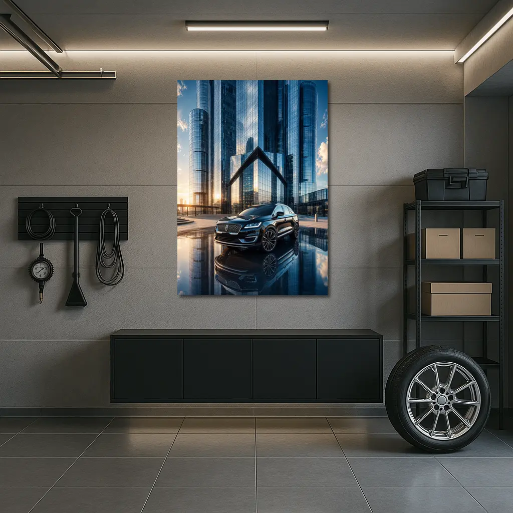 Lincoln MKC SUV Glass Buildings Sunset – Wall Art