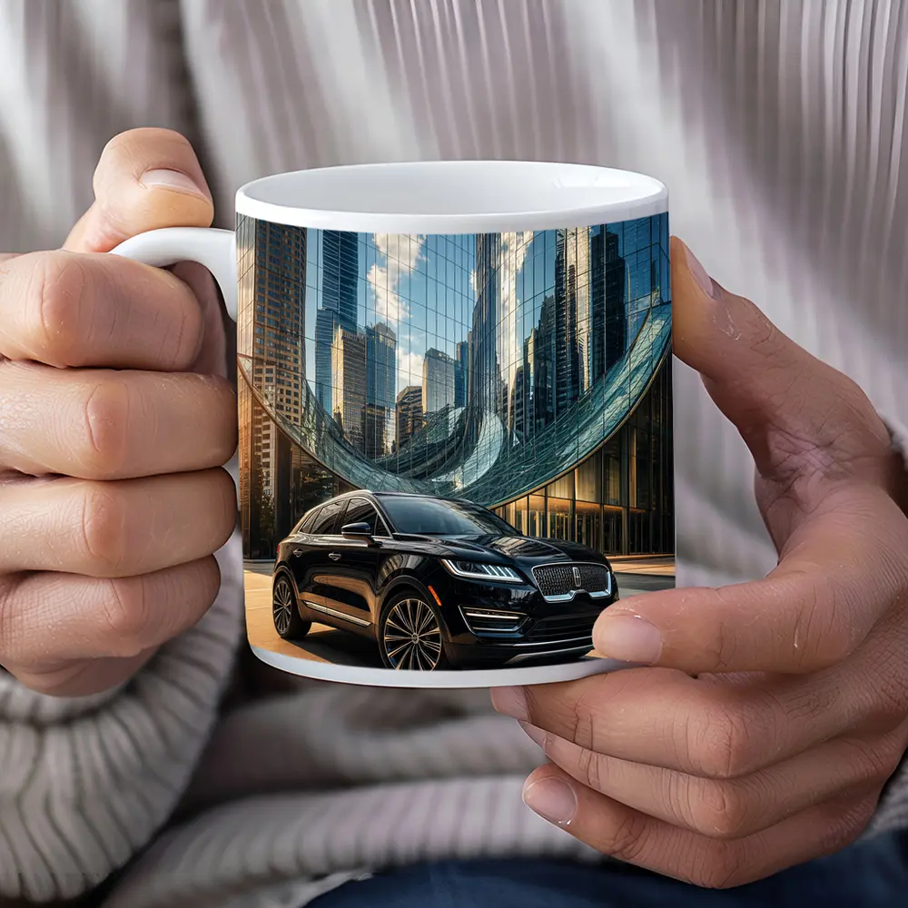 Lincoln MKC Black SUV City Glass Building – Mugs