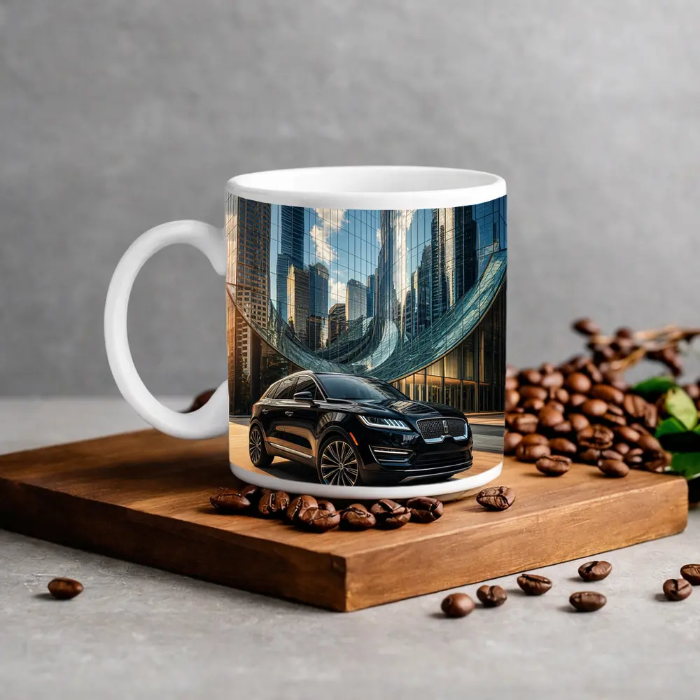 Lincoln MKC Black SUV City Glass Building – Mugs