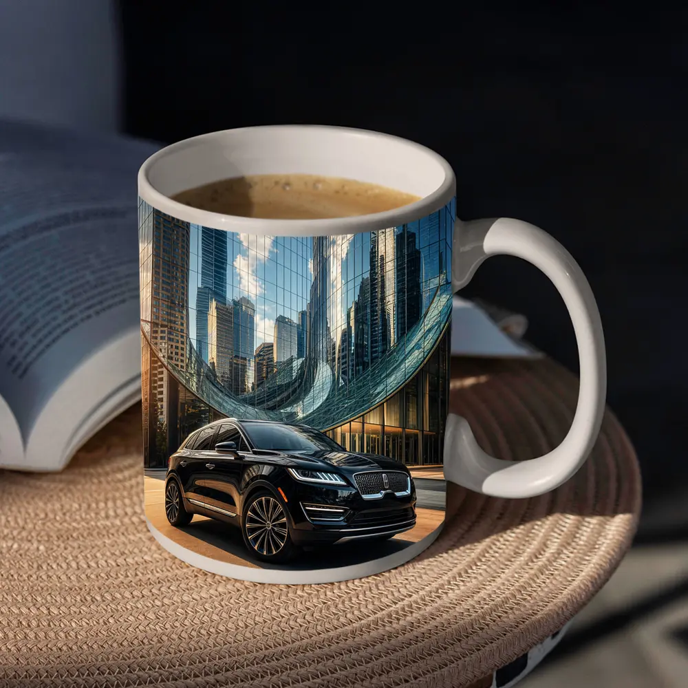 Lincoln MKC Black SUV City Glass Building – Mugs