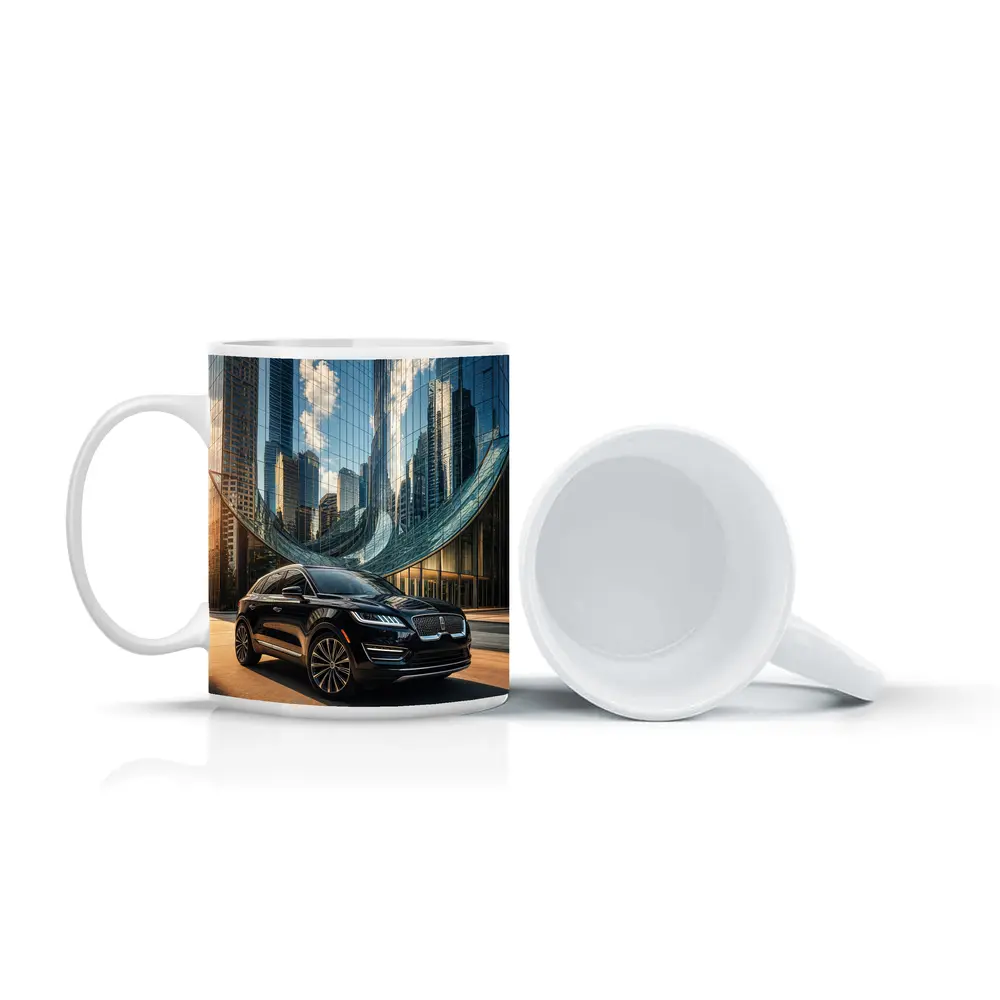 Lincoln MKC Black SUV City Glass Building – Mugs