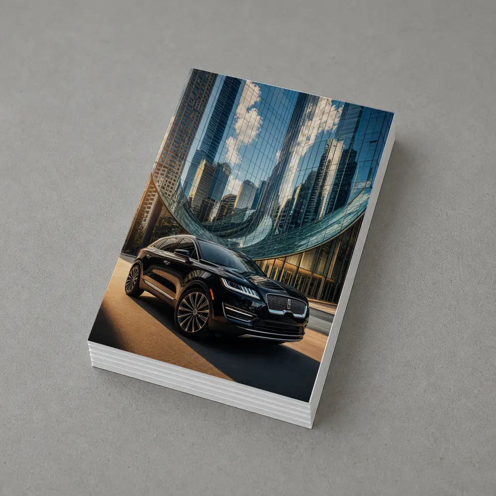 Lincoln MKC Black SUV City Glass Building – Postcards