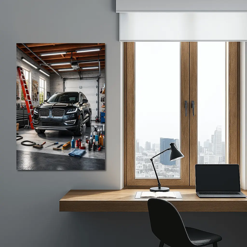 Lincoln MKC Black SUV Inside Garage – Wall Art