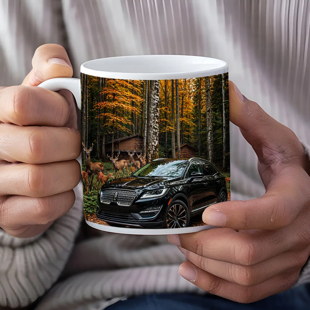 Lincoln MKC Black SUV Autumn Forest – Mugs