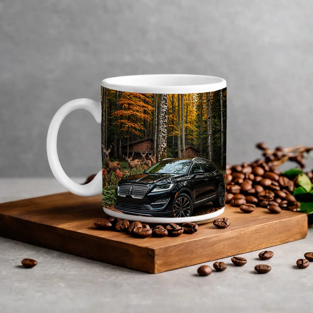 Lincoln MKC Black SUV Autumn Forest – Mugs