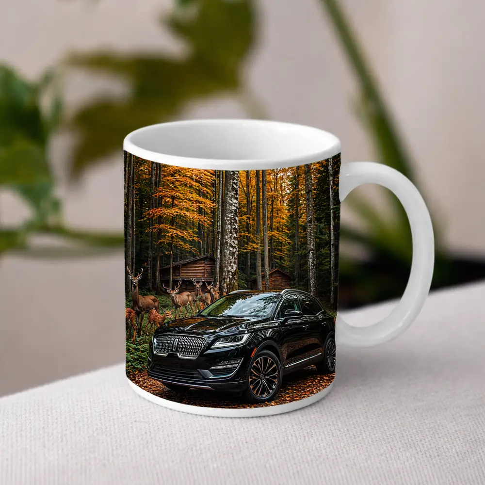 Lincoln MKC Black SUV Autumn Forest – Mugs
