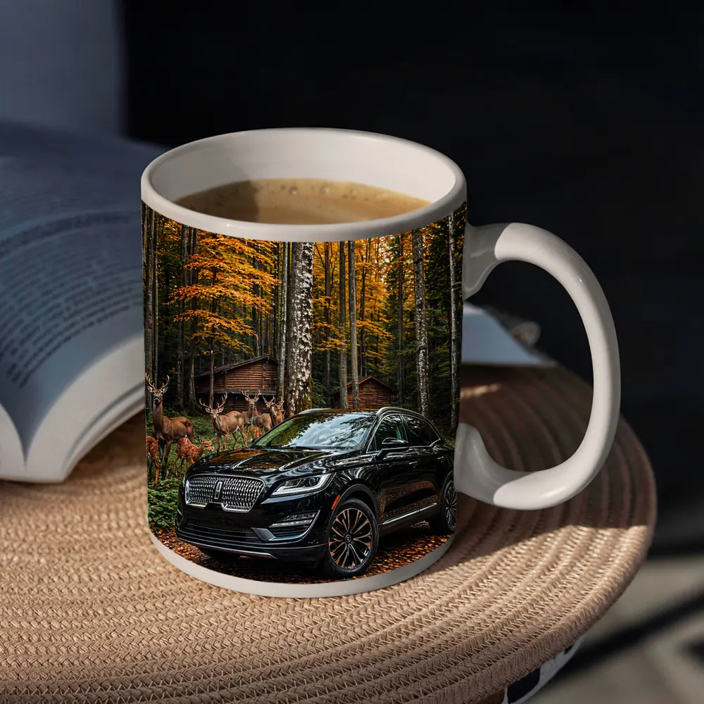 Lincoln MKC Black SUV Autumn Forest – Mugs