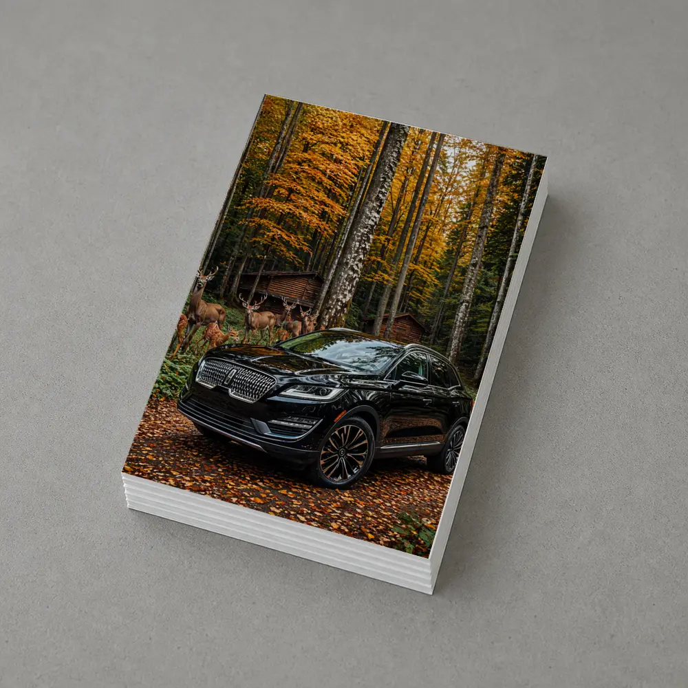 Lincoln MKC Black SUV Autumn Forest – Postcards