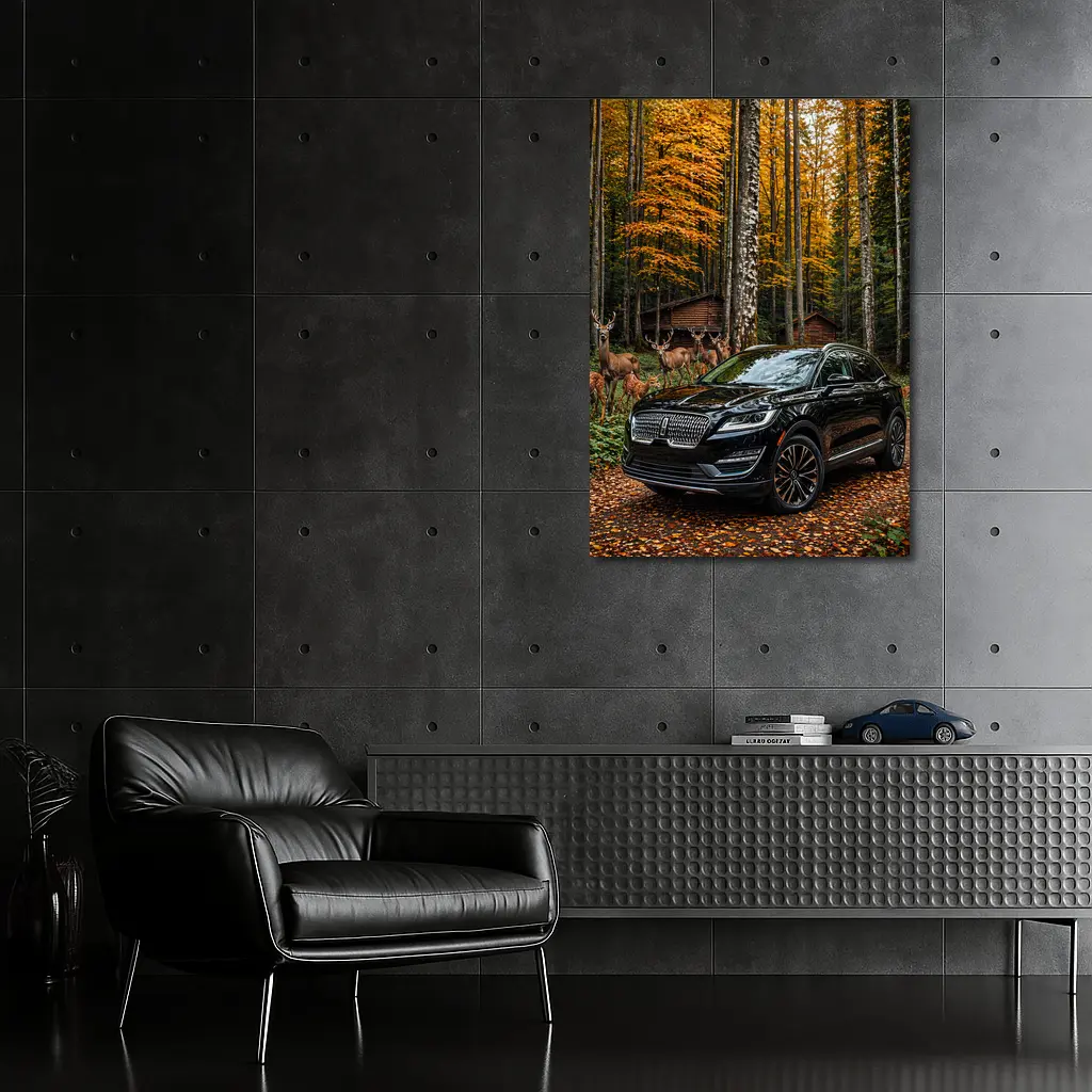 Lincoln MKC Black SUV Autumn Forest