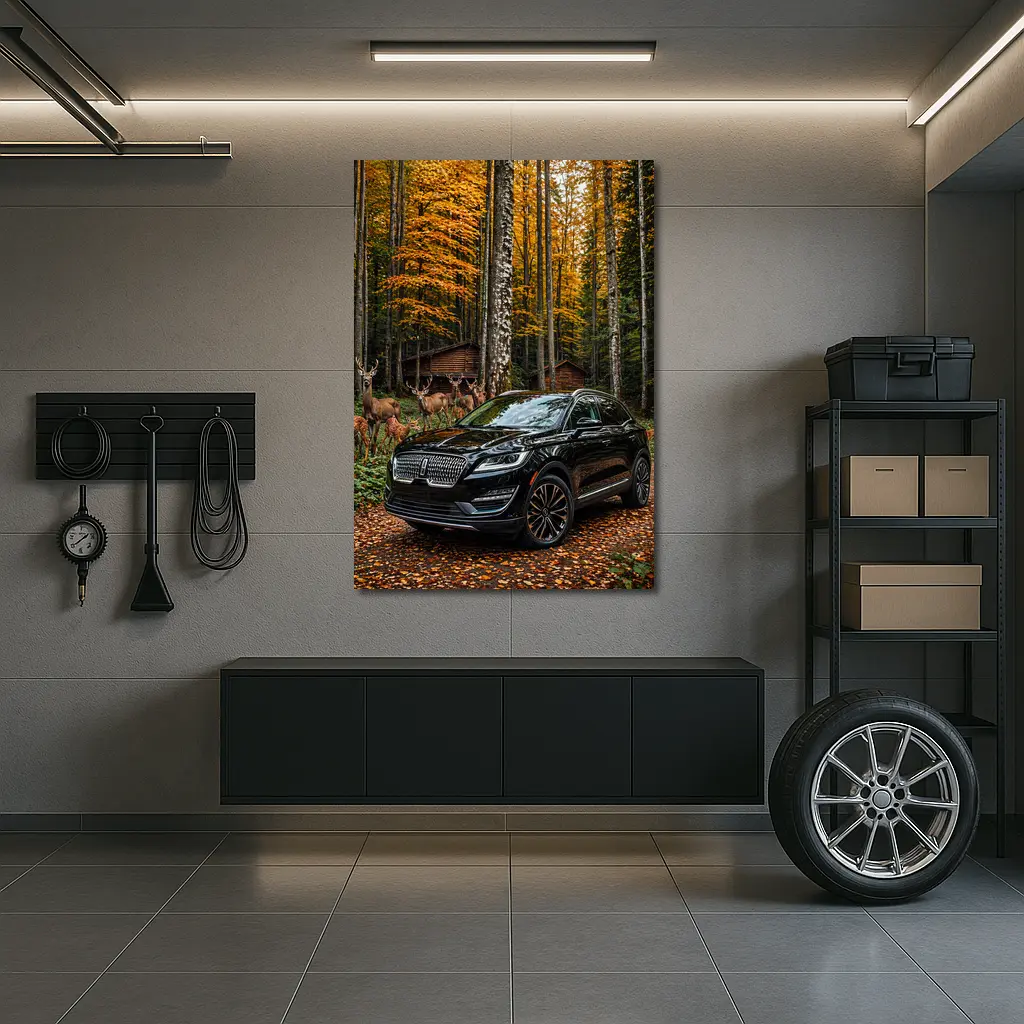 Lincoln MKC Black SUV Autumn Forest – Wall Art