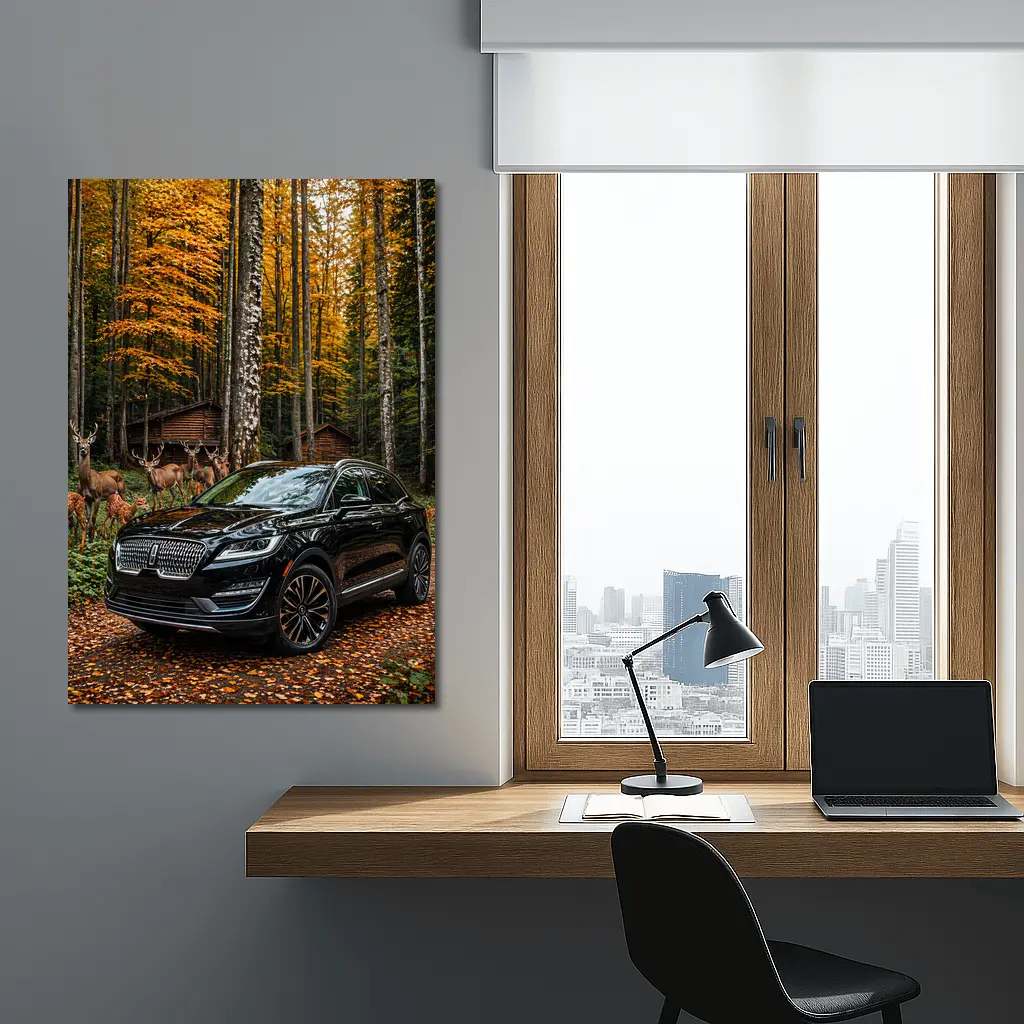 Lincoln MKC Black SUV Autumn Forest – Wall Art
