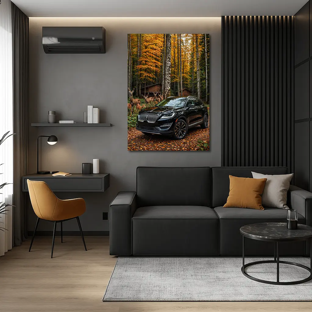 Lincoln MKC Black SUV Autumn Forest – Wall Art