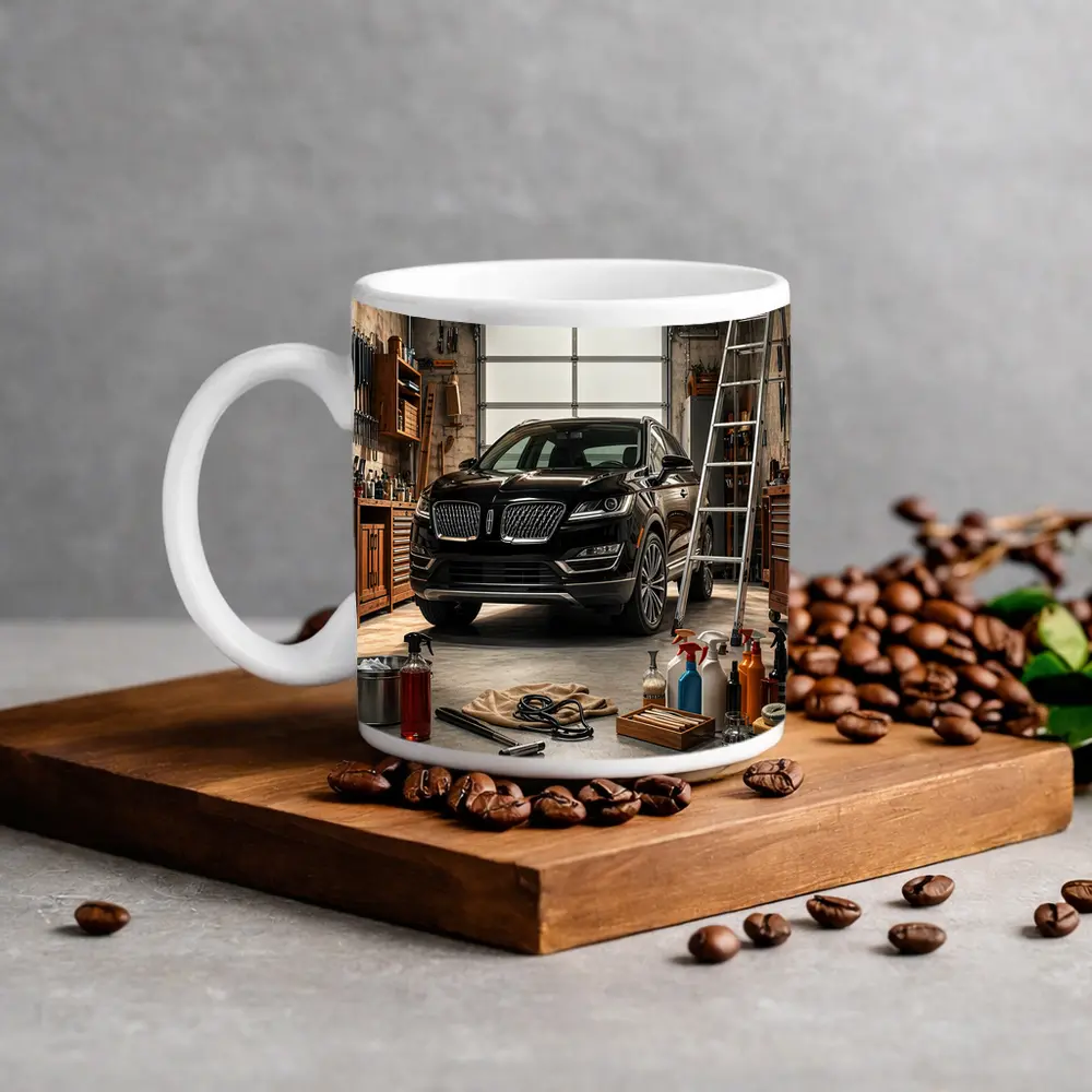 Lincoln MKC Black SUV in Garage – Mugs