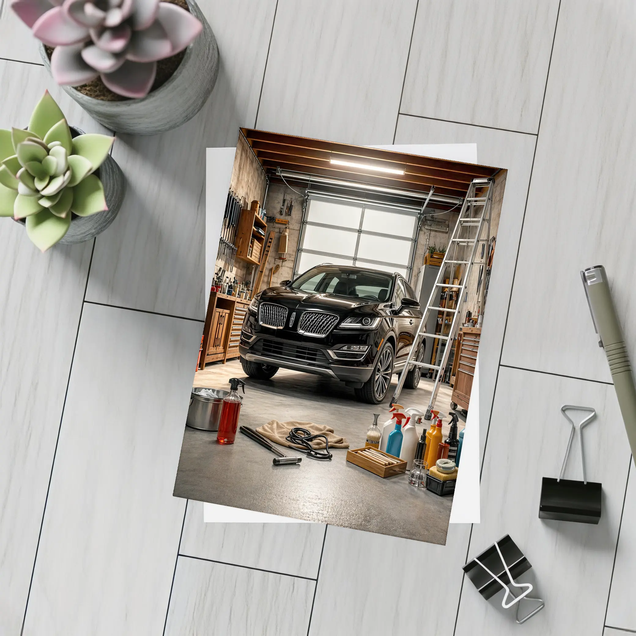 Lincoln MKC Black SUV in Garage – Postcards