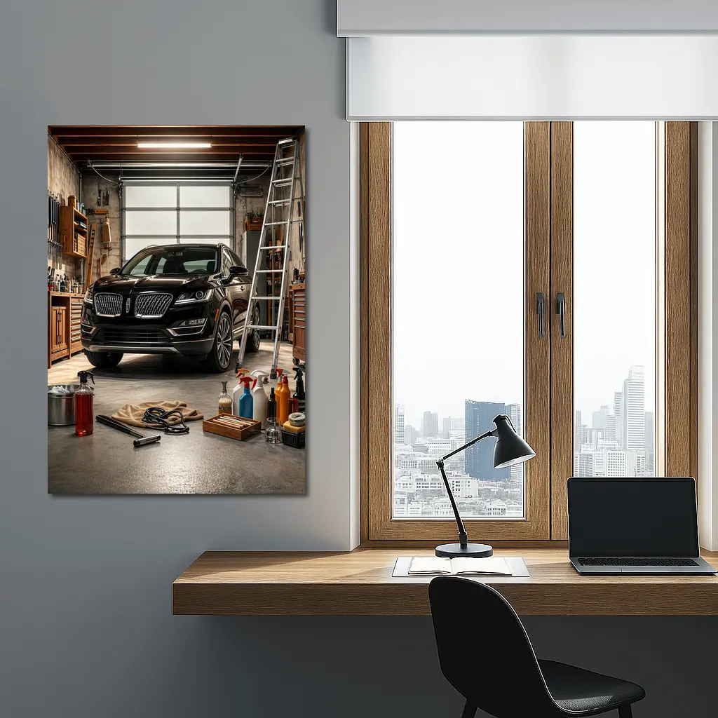 Lincoln MKC Black SUV in Garage – Wall Art