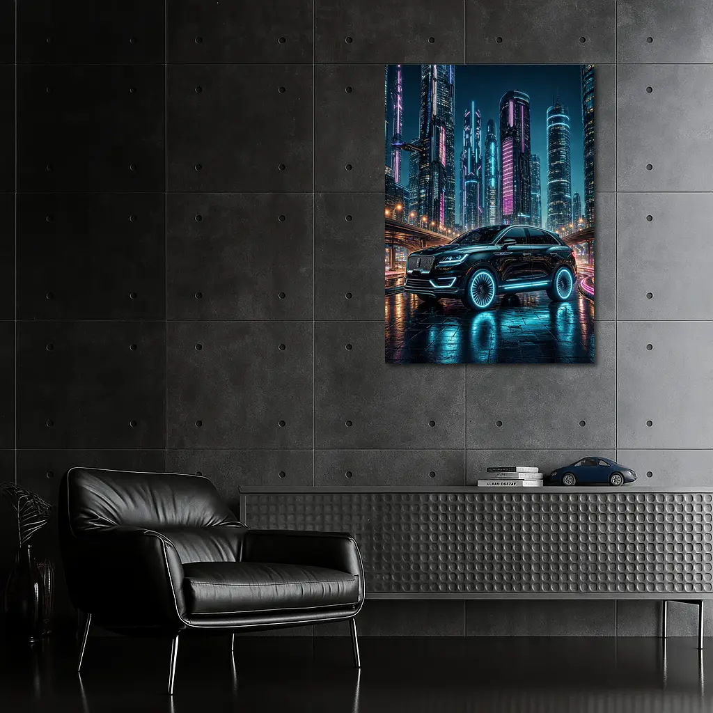 Lincoln MKX Neon City Night Drive – Wall Art