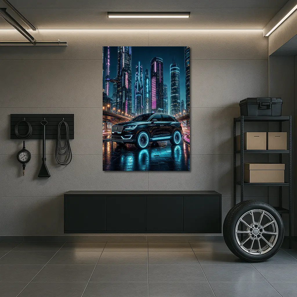 Lincoln MKX Neon City Night Drive – Wall Art