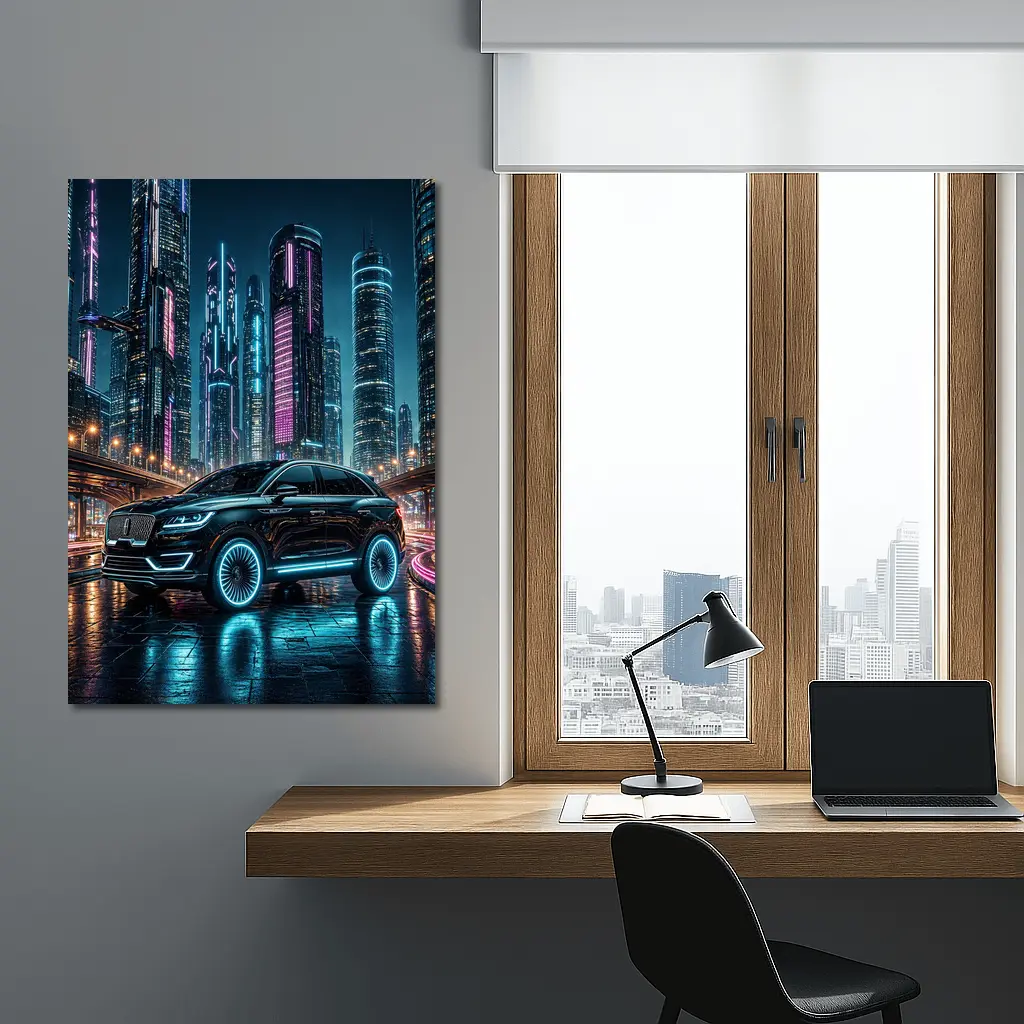 Lincoln MKX Neon City Night Drive – Wall Art