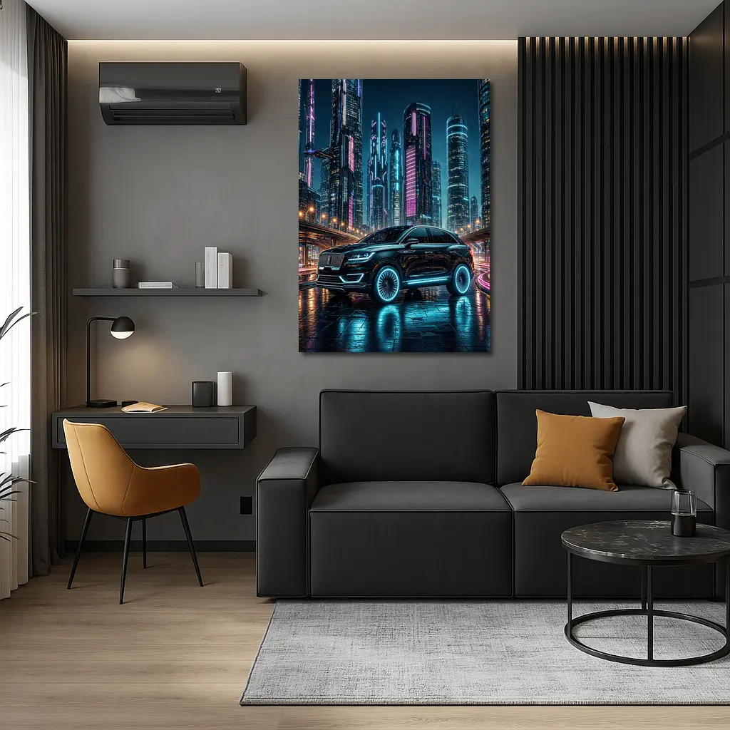 Lincoln MKX Neon City Night Drive – Wall Art