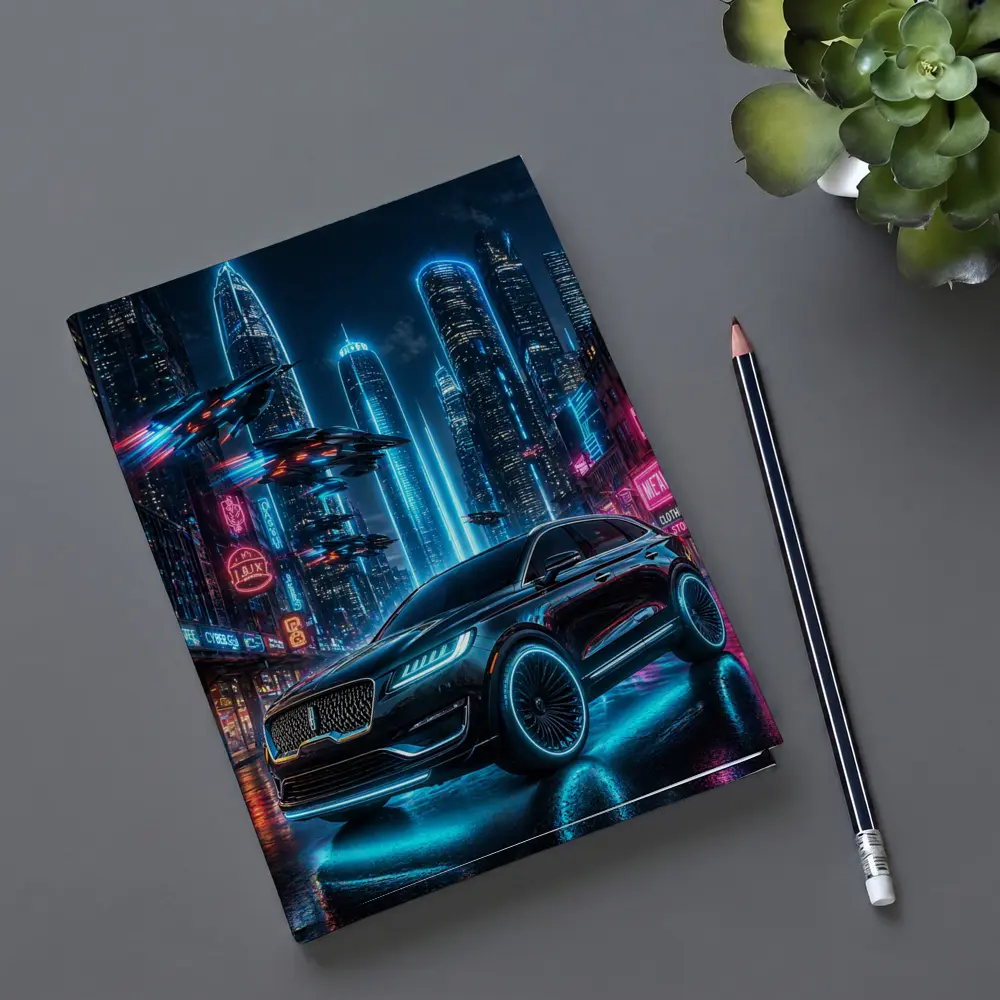 Lincoln MKX Neon Cyberpunk City Night – Notebooks