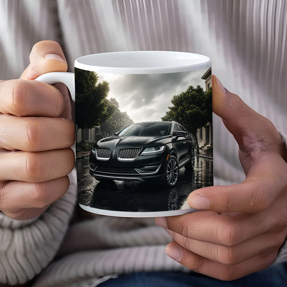 Lincoln MKZ Dark Rainy Street Scene – Mugs