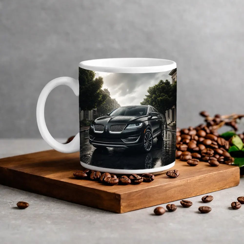 Lincoln MKZ Dark Rainy Street Scene – Mugs